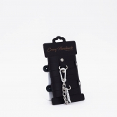 Черные кожаные наручники с хромированной фурнитурой - Crazy Handmade - купить с доставкой в Находке