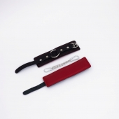 Черно-красные кожаные наручники - Crazy Handmade - купить с доставкой в Находке