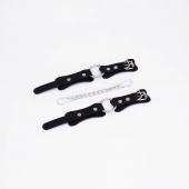 Черные кожаные наручники с кольцом - Crazy Handmade - купить с доставкой в Находке