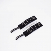 Черные кожаные наручники Sex - Crazy Handmade - купить с доставкой в Находке