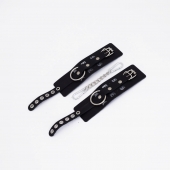 Черные кожаные наручники Sex - Crazy Handmade - купить с доставкой в Находке