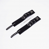 Черные кожаные оковы Sex - Crazy Handmade - купить с доставкой в Находке