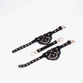 Черные оковы с золотистой фурнитурой - Crazy Handmade - купить с доставкой в Находке