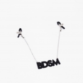 Зажимы на соски с кожаной подвеской BDSM - Crazy Handmade - купить с доставкой в Находке
