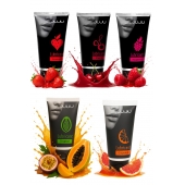 Набор из 5 съедобных лубрикантов JUJU (клубника, малина, тропические фрукты, вишня, грейпфрут) - JuJu - купить с доставкой в Находке