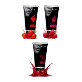 Набор из 3 съедобных лубрикантов JUJU (клубника, малина, вишня) - JuJu - купить с доставкой в Находке