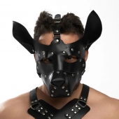 Черная кожаная маска «Собака» - Crazy Handmade - купить с доставкой в Находке
