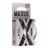 Черные утолщенные презервативы MAXUS Extra Strong с железным кейсом - 3 шт. - Maxus - купить с доставкой в Находке