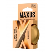 Точечные презервативы MAXUS 2000 Amazing Dots с железным кейсом - 3 шт. - Maxus - купить с доставкой в Находке