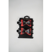 Черно-красные кожаные наручники с бантиками - Crazy Handmade - купить с доставкой в Находке