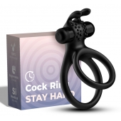 Черное эрекционное виброкольцо с подхватом мошонки Stay Hard - Boys of Toys - в Находке купить с доставкой