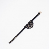 Черный чокер с клепками и золотистой фурнитурой - Crazy Handmade - купить с доставкой в Находке