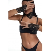 Фигурный набор для БДСМ-игр с узорами и золотистой фурнитурой - Crazy Handmade - купить с доставкой в Находке