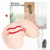 Мастурбатор-полуторс с двойным слоем материала и вибрацией Jenny Onahole Real Hips - KOKOS - в Находке купить с доставкой