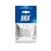 Прозрачное эластичное эрекционное кольцо с 6 шариками - Sex Expert - в Находке купить с доставкой