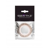 Эрекционное кольцо с бежевыми «ресничками» - Sextaz - в Находке купить с доставкой