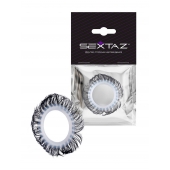 Эластичное эрекционное колечко с черными «ресничками» - Sextaz - в Находке купить с доставкой