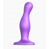 Фиолетовая насадка Strap-On-Me Dildo Plug Curvy size M - Strap-on-me - купить с доставкой в Находке