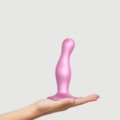 Розовая насадка Strap-On-Me Dildo Plug Curvy size M - Strap-on-me - купить с доставкой в Находке