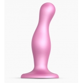 Розовая насадка Strap-On-Me Dildo Plug Curvy size M - Strap-on-me - купить с доставкой в Находке
