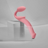 Розовый безремневой страпон Strap-on-me Semi-Realistic Bendable Strap-On size XL - Strap-on-me - купить с доставкой в Находке