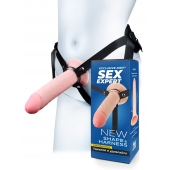 Мужской полый страпон на регулируемых ремешках - 22 см. - Sex Expert - купить с доставкой в Находке