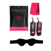 Черно-розовый эротический набор: маска, наручники и повязка - Erokay - купить с доставкой в Находке
