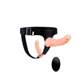 Женский страпон с 2 насадками, вибрацией и пультом ДУ - Erowoman-Eroman - купить с доставкой в Находке