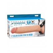 Телесный пустотелый фаллопротез 9’’ Hollow Silicone Strap-On - 24,1 см. - Pipedream - купить с доставкой в Находке