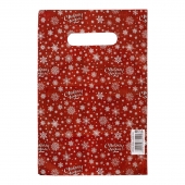 Красный подарочный новогодний пакет с вырубной ручкой (20х30 см) - Сима-Ленд - купить с доставкой в Находке