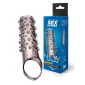 Дымчатая насадка на пенис с шипами и выпуклостями - 12 см. - Sex Expert - в Находке купить с доставкой