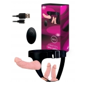 Женский страпон с 3 насадками и вибрацией - Erowoman-Eroman - купить с доставкой в Находке