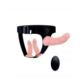 Женский страпон с 3 насадками и вибрацией - Erowoman-Eroman - купить с доставкой в Находке