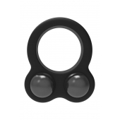 Черное эрекционное кольцо с утяжелителями Cockring Dual Weight - Dream Toys - в Находке купить с доставкой