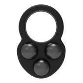 Черное эрекционное кольцо с утяжелителями - Dream Toys - в Находке купить с доставкой