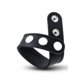 Черное эрекционное кольцо на кнопках - Blush Novelties - в Находке купить с доставкой