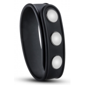 Черное эрекционное кольцо на кнопках - Blush Novelties - в Находке купить с доставкой