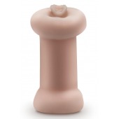 Телесный люминесцентный двусторонний мастурбатор Tasha - Blush Novelties - в Находке купить с доставкой