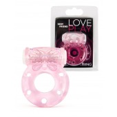 Розовое эрекционное виброкольцо с бабочкой - 1137 - в Находке купить с доставкой