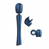 Синий вибромассажёр с насадками Man.wand Edgy - Manwan - в Находке купить с доставкой