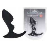 Черная анальная пробка для массажа простаты Double Ripple Silicone Prostate Massager - Shots Media BV - в Находке купить с доставкой