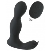 Черная анальная пробка с вибрацией, вращением и пультом ДУ RC Butt Plug with 2 Functions - Orion - в Находке купить с доставкой
