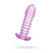 Гелевая фиолетовая насадка с шипами - 12 см. - Toyfa Basic - в Находке купить с доставкой