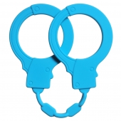 Голубые силиконовые наручники Stretchy Cuffs Turquoise - Lola Games - купить с доставкой в Находке