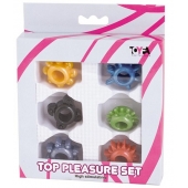 Набор из 6 разноцветных эрекционных колец - Toyfa Basic - в Находке купить с доставкой