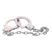 Наручники из металла с длинной цепочкой CHROME HANDCUFFS METAL HANDCUFFS W. KEY - NMC - купить с доставкой в Находке