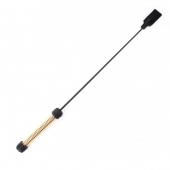 Чёрный профессиональный стек с золотистой рукоятью - 73 см. - БДСМ Арсенал - купить с доставкой в Находке