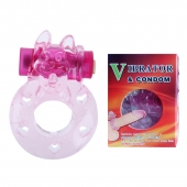 Розовое эрекционное виброкольцо с котом - Baile - в Находке купить с доставкой