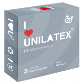 Презервативы с рёбрами Unilatex Ribbed - 3 шт. - Unilatex - купить с доставкой в Находке