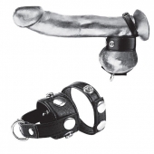 Утяжка для мошонки и пениса Cock Ring With 1  Ball Stretcher And Optional Weight Ring - BlueLine - купить с доставкой в Находке
